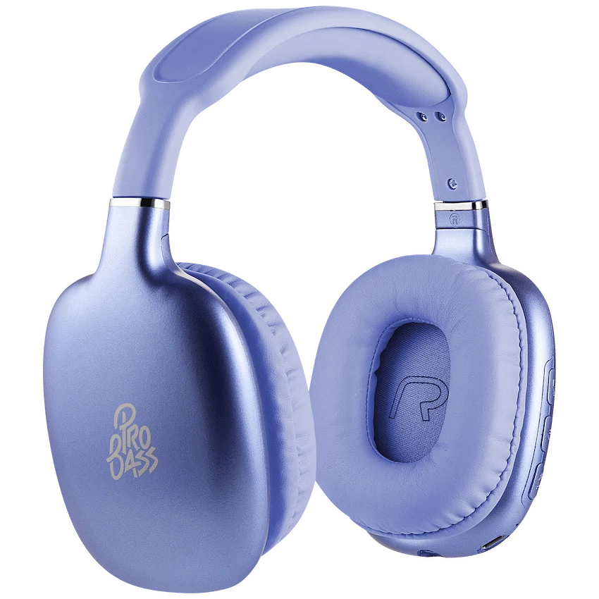 Pro Bass Retro Bluetooth Wireless Headphone with PU Case - Purple - image 2