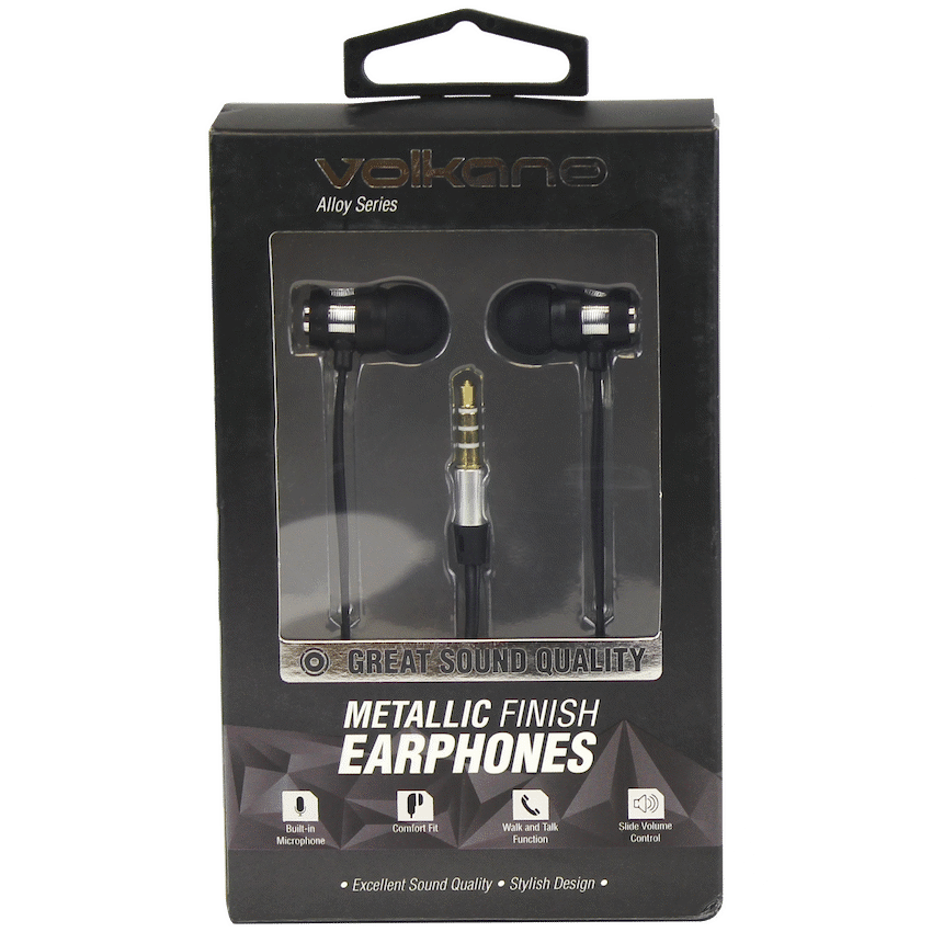 Volkano Alloy Series Metal Earphone - Silver - image 2