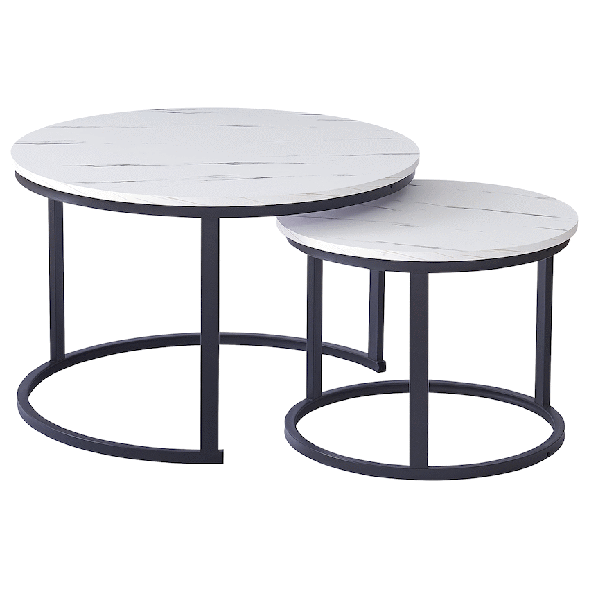 Everfurn Indus Nesting Coffee Table - White (2 Piece) - image 2