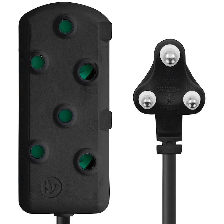 Switched Light Duty Side by Side (SBS) Extension Leads 5m - BK - image 2