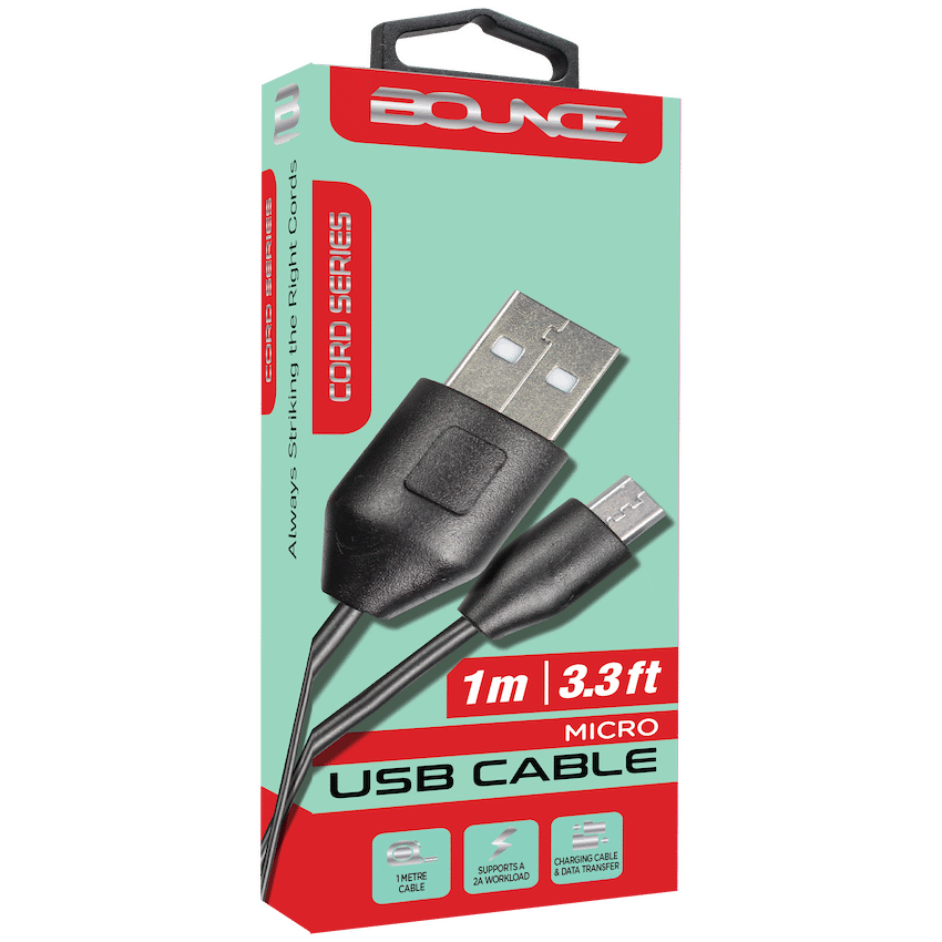 Bounce Cord Series 1.2m Micro USB Cable - Black - image 2