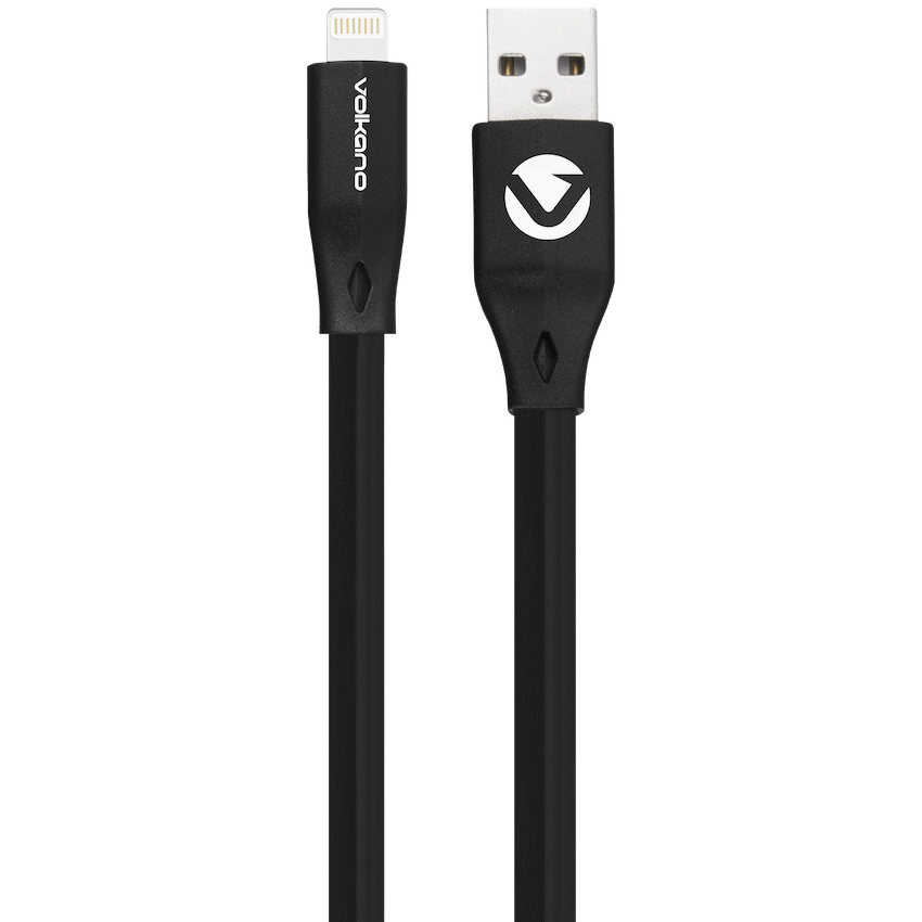 Volkano Slim Series Flat PVC Lightning Cable 1.2m - Black - image 2