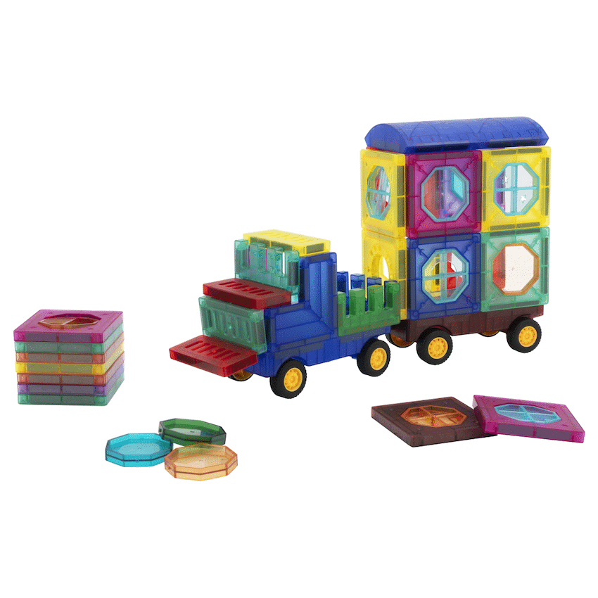 43 Magnetic Tiles with Windows and Car Parts - image 2