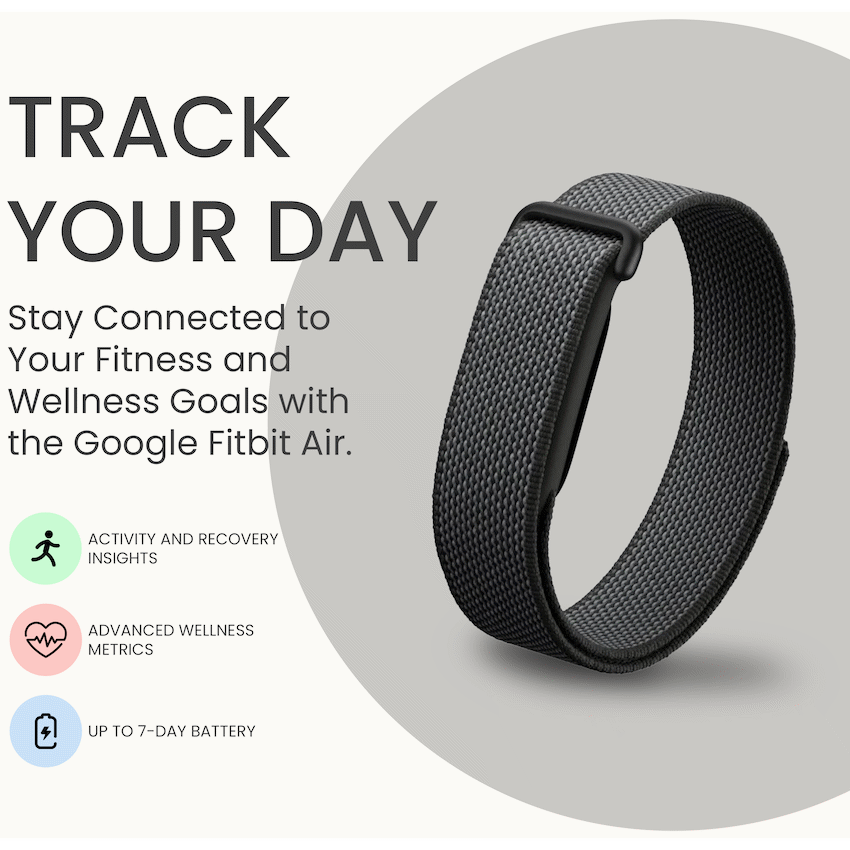 Google Fitbit Air Fitness Activity Tracker Band - Black - image 2