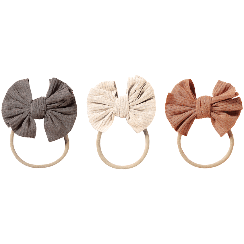 Echo Baby Bow Headbands - Set of 3 (Pebble, Amber, Stone) - image 2