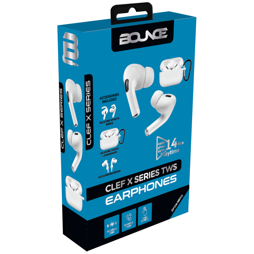 Bounce Clef X True Wireless Earphones + Silicone Accessories - White - image 2