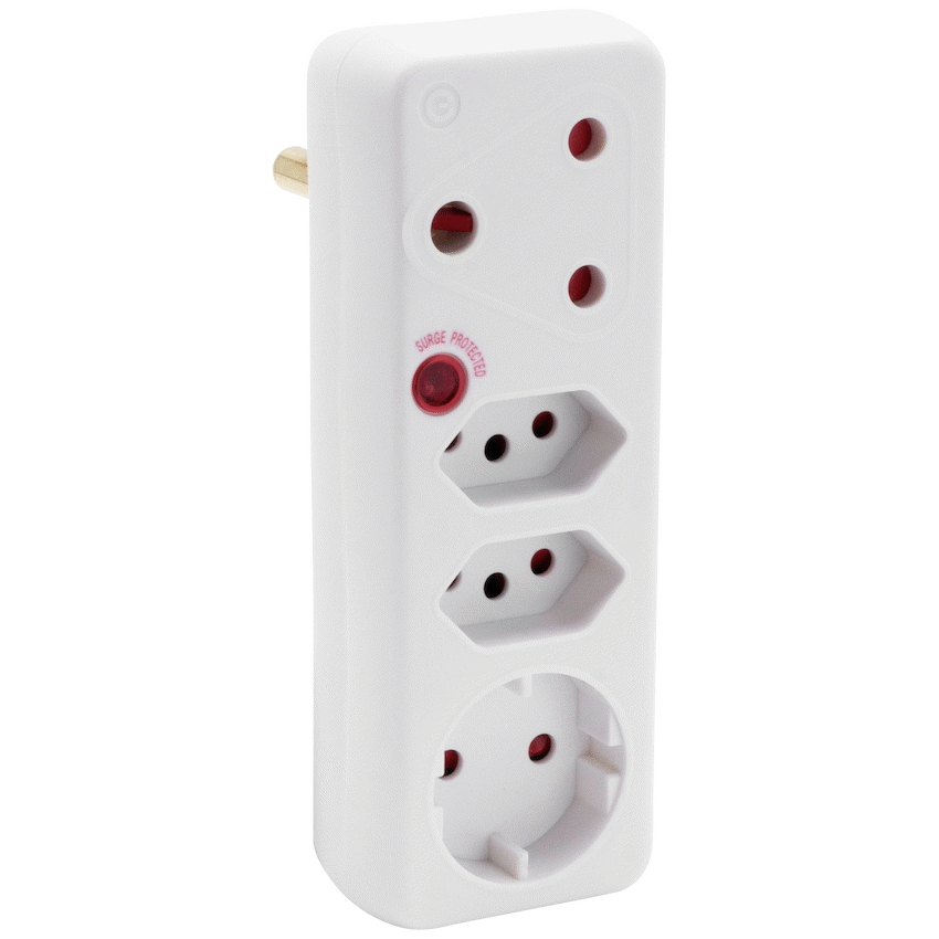 Ellies 4-Way Surge Adaptor with Schuko - WT - image 2