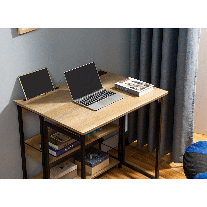 Everfurn Viron Folding Desk with 2-Prong Plugs and USB - image 2