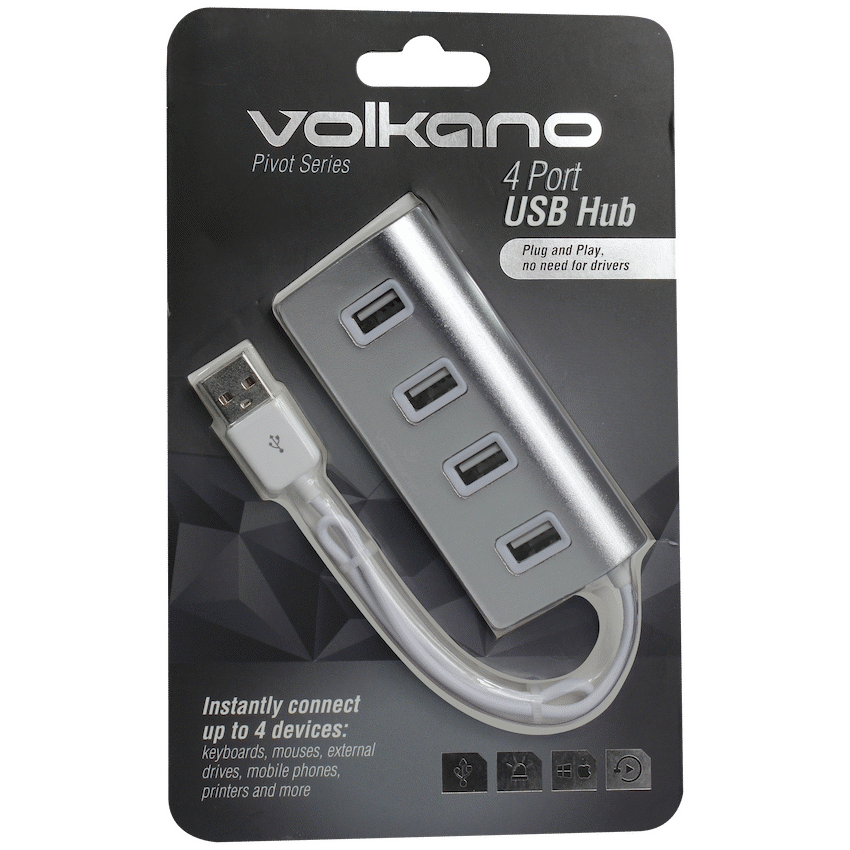 Volkano Pivot series 4 port USB Hub - silver - image 2