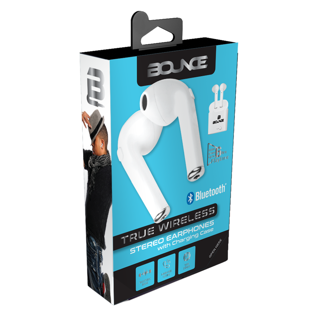 Bounce Clef Series TWS Earphone Pods - White