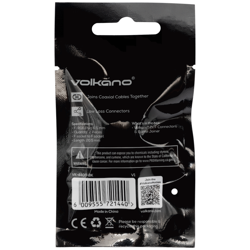 Volkano 2x F Connector & Barrel Joiner - image 2