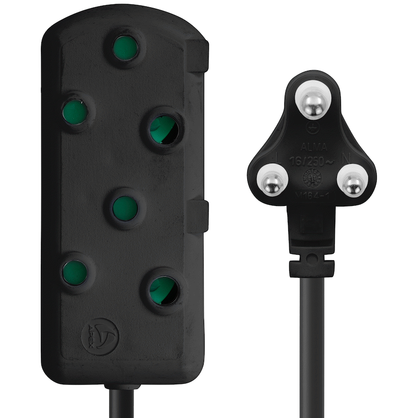 Switched Light Duty Side by Side (SBS) Extension Leads 20M - BK - image 2
