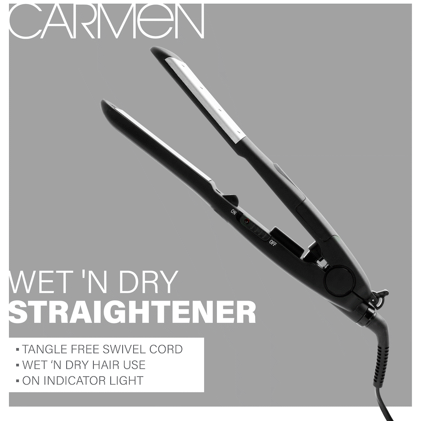CARMEN WET 'N DRY STRAIGHTENER - BLACK - image 2