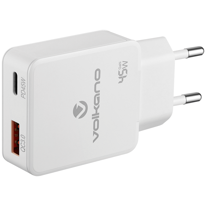Volkano Potent Plus series 45W GaN Compact Dual USB and USB-C PD Wall Charger - image 2