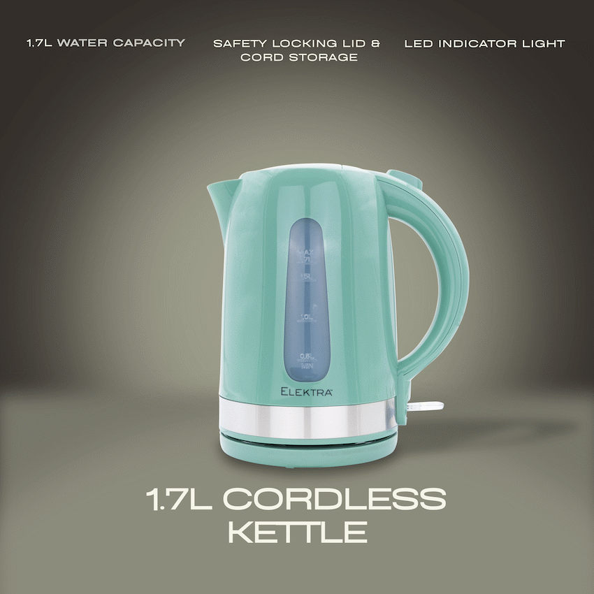 Elektra 2200w 1.7l Plastic Kettle - Green - image 2