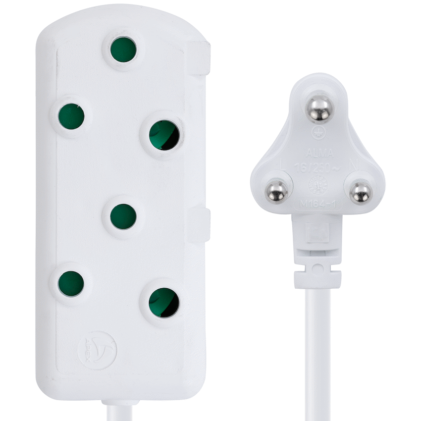 Switched Heavy Duty Side by Side (SBS) Extension Leads 5m - WT - image 2