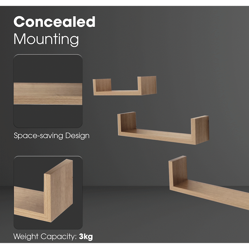 Everfurn Sabrina Floating Wall Shelves - Set of 3 - image 2