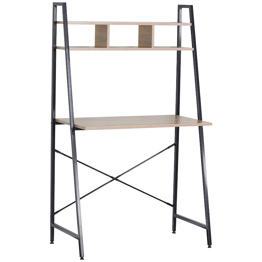 Everfurn Vesa Office Desk - Oak & Black - image 2