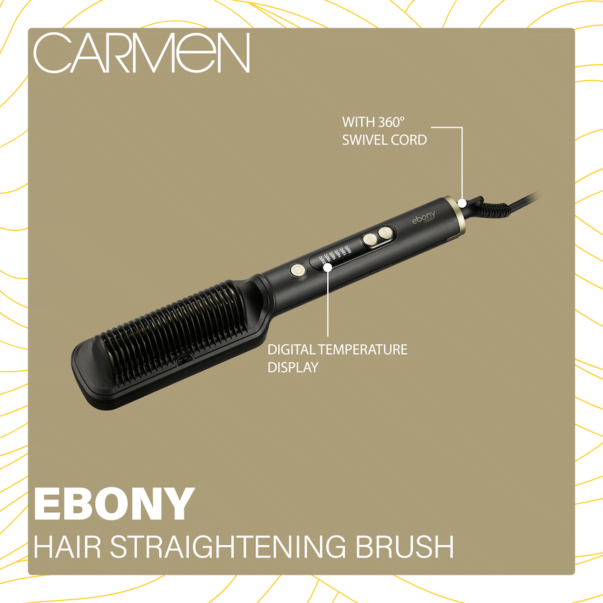 Carmen Ebony Hair Straightening Brush - image 2
