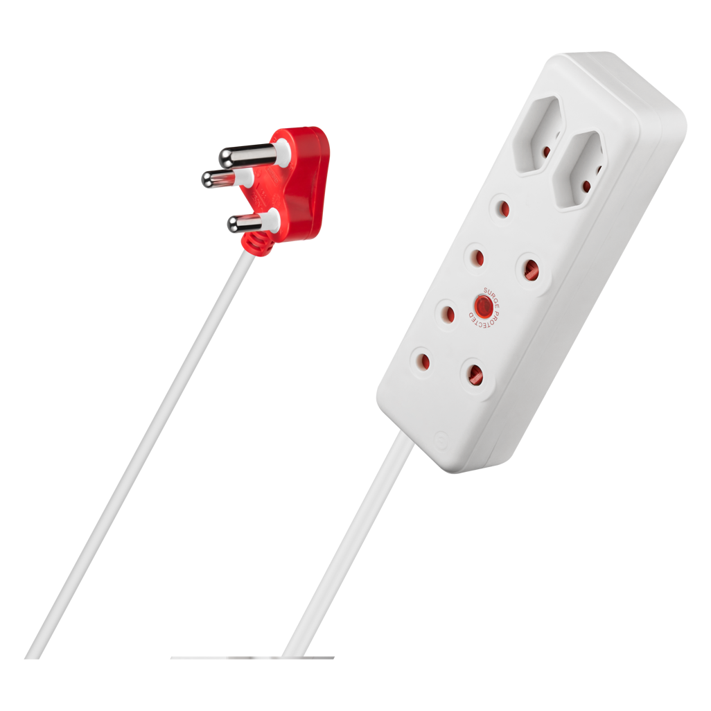 Switched 4-Way Medium Surge Extension Lead 10m