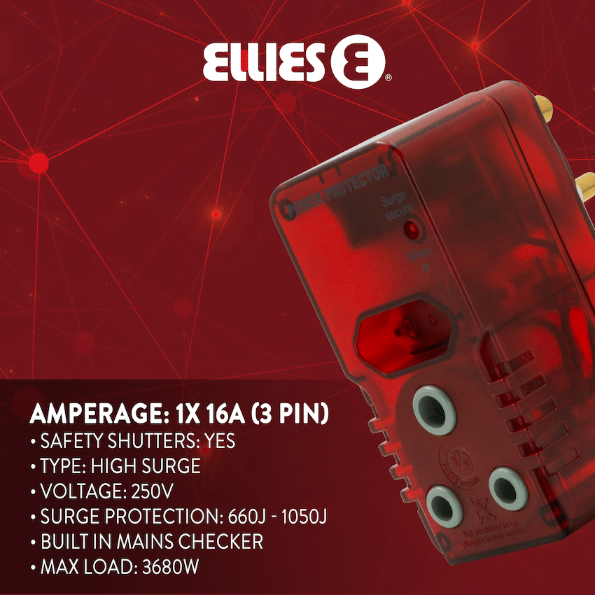 Ellies High Surge Adaptor 1x 5a (Euro), 1x 16a (3-Pin) - image 2