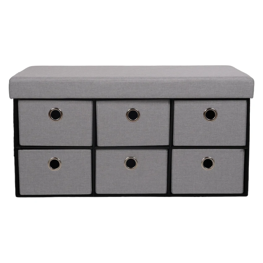 Foldable Storage Ottoman with Six Drawers - image 2