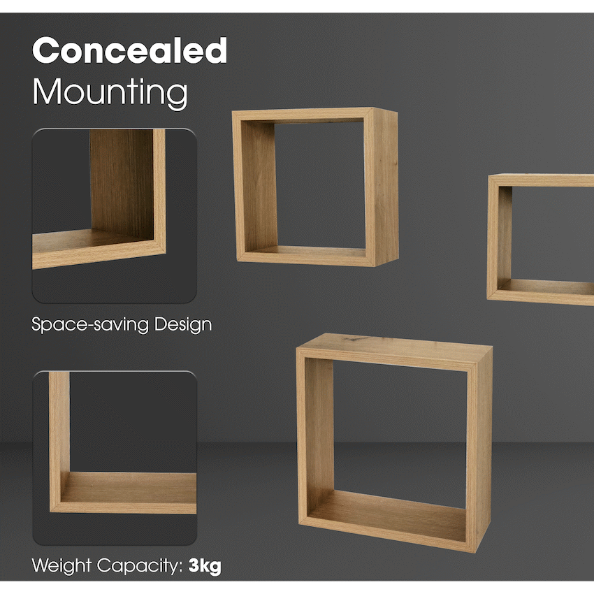 Everfurn Lotus Floating Wall Shelves - Set of 3 - image 2