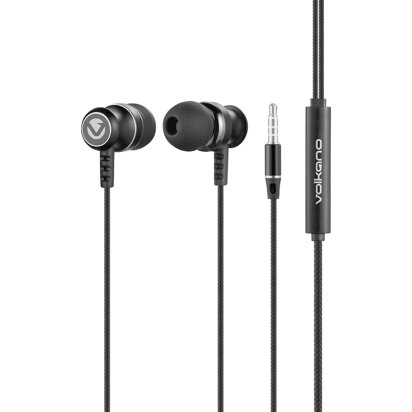 Volkano Earphones with Mic - STANNIC SERIES - Black - image 2