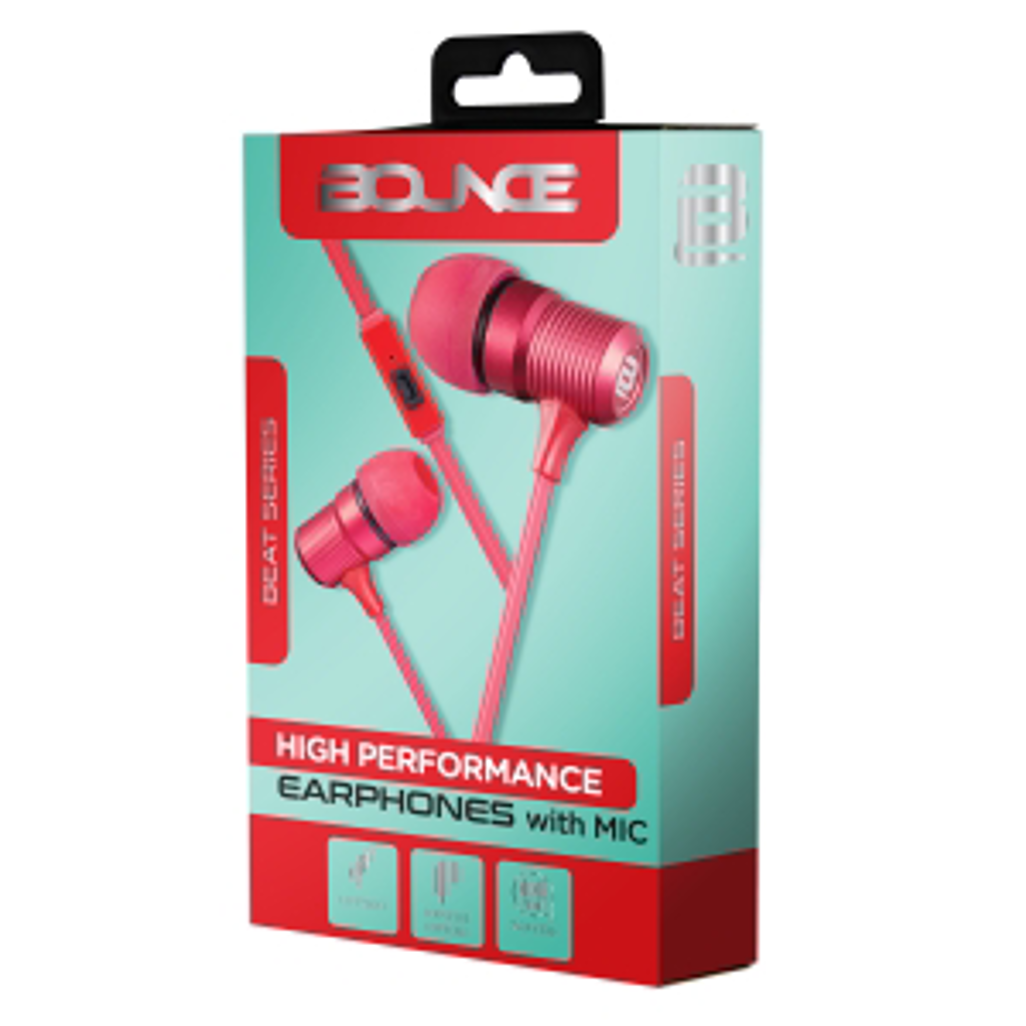 Bounce Beat Series Earphones - Red
