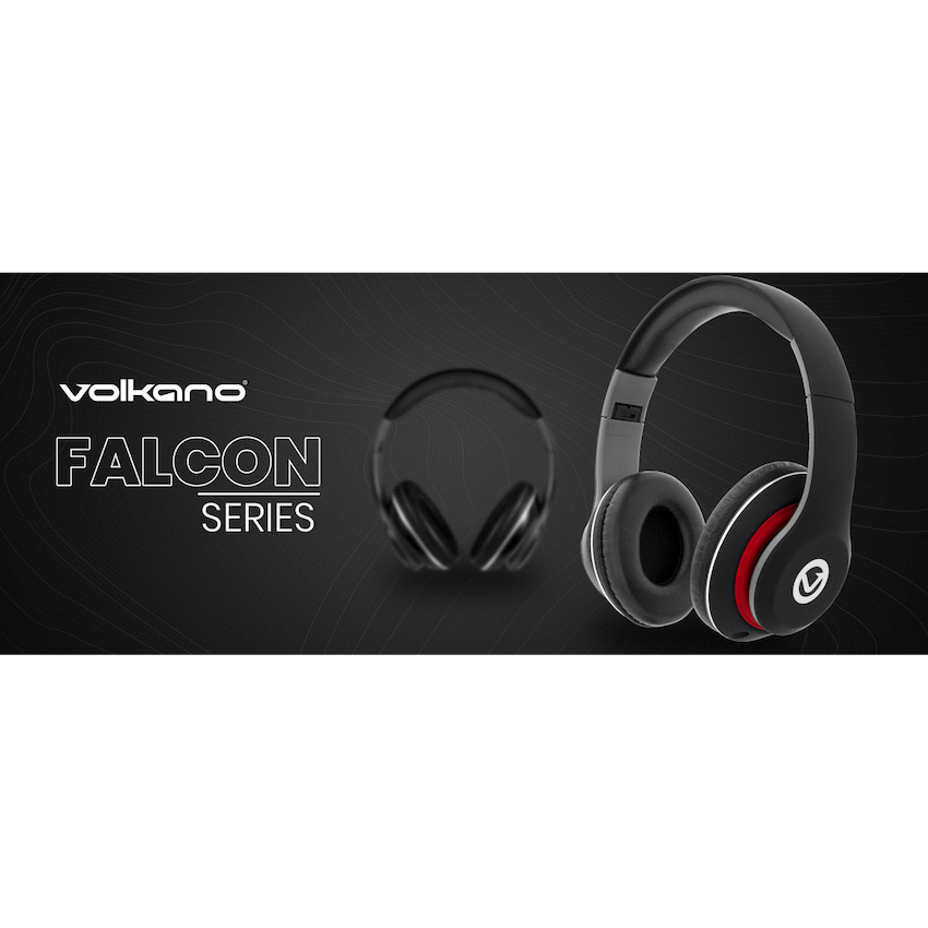 Volkano Falcon Headphones with Microphone - Black - image 2