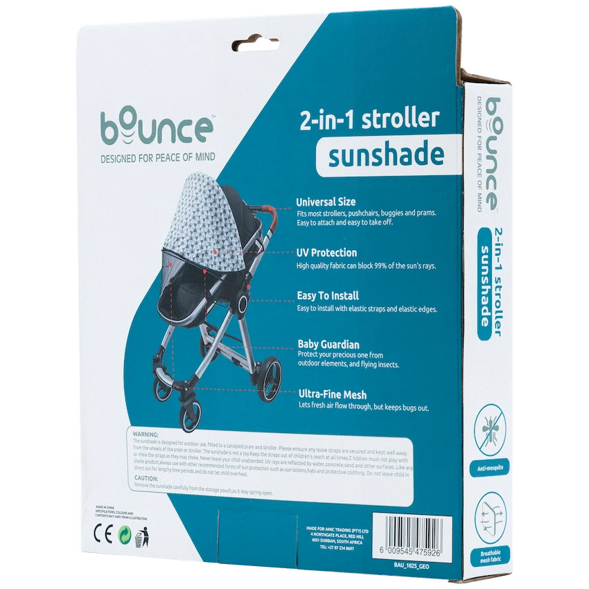 Bounce 2-IN-1 Stroller Sunshade Geometric - image 2