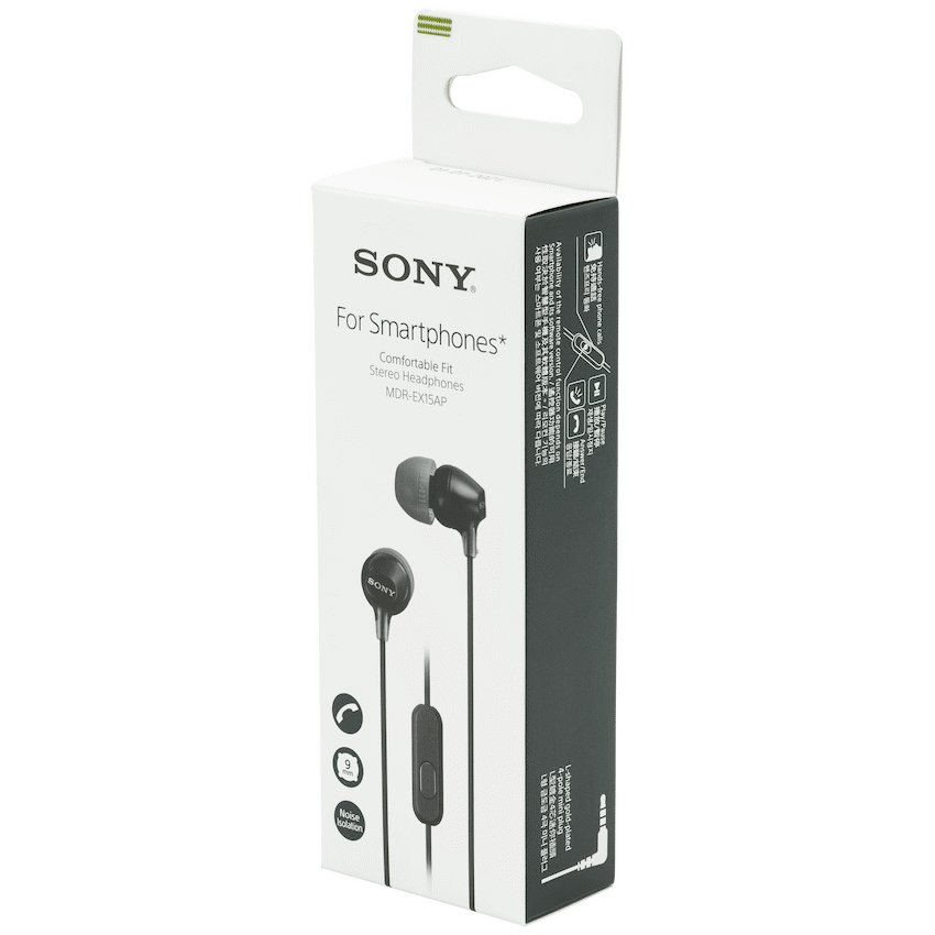 Sony MDR-EX15AP (Black) In-Ear Earphone with Mic for iPhone - Android - BlackBerry - image 2