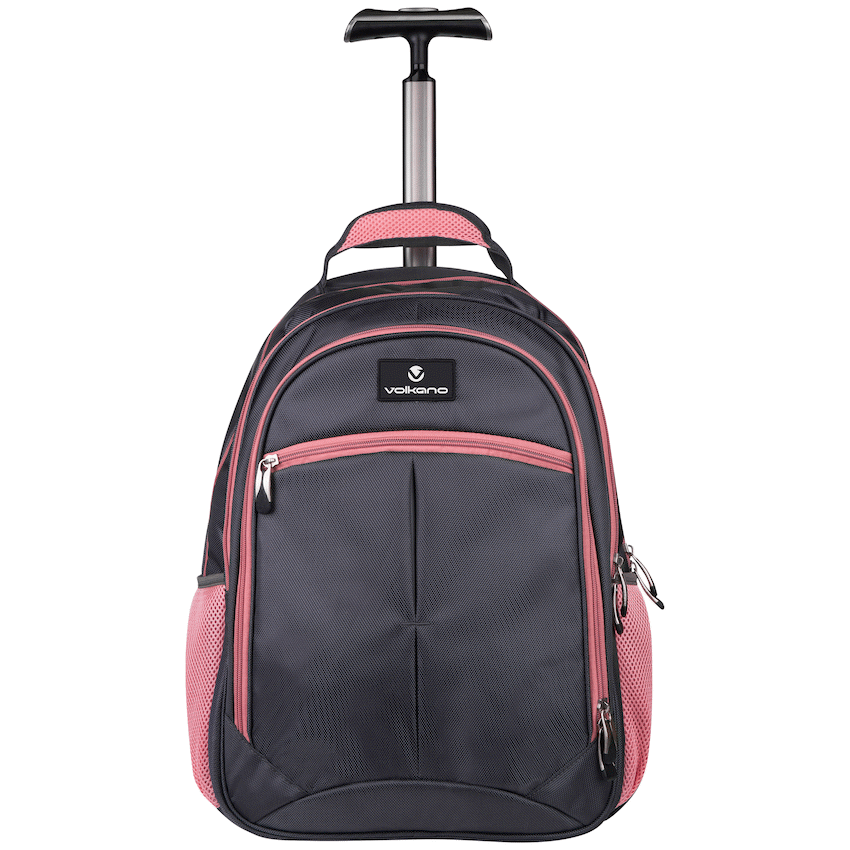 Volkano Orthopaedic Trolley Backpack 27L - Dark Grey/Pink - image 2
