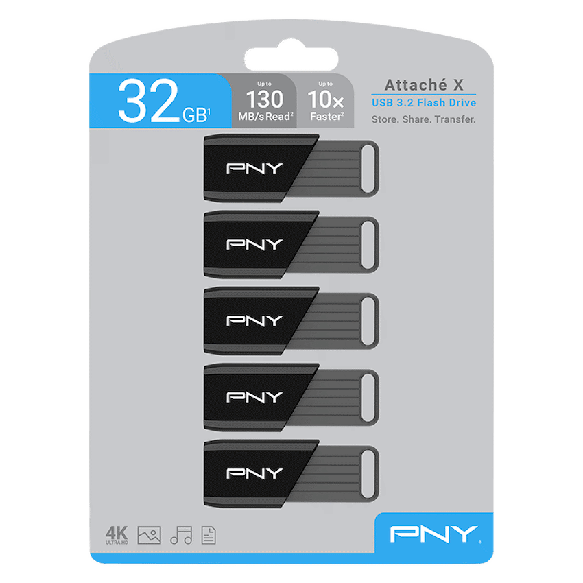 PNY 64GB USB 2.0 Flash Drive Value Pack - 5 Carded Units - image 2