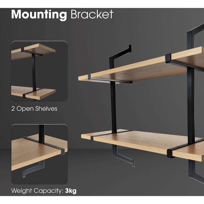 Everfurn Retro 2 Tier Wall Shelf - image 2