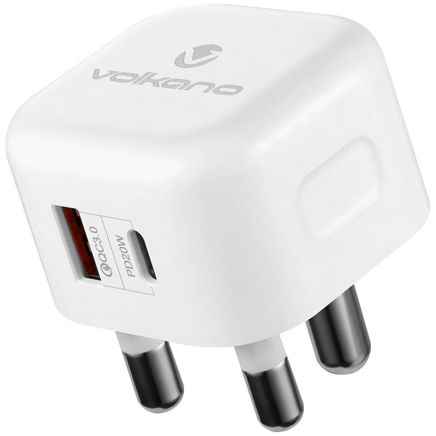 Volkano Robust Series 3-Pin SA to 20w PD + QC 3.0 Wall Charger - image 2