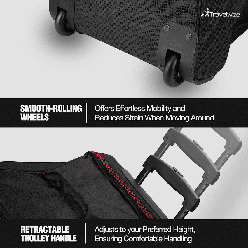 Travelwize Asteroid Trolley Duffle - Black/Red - image 2