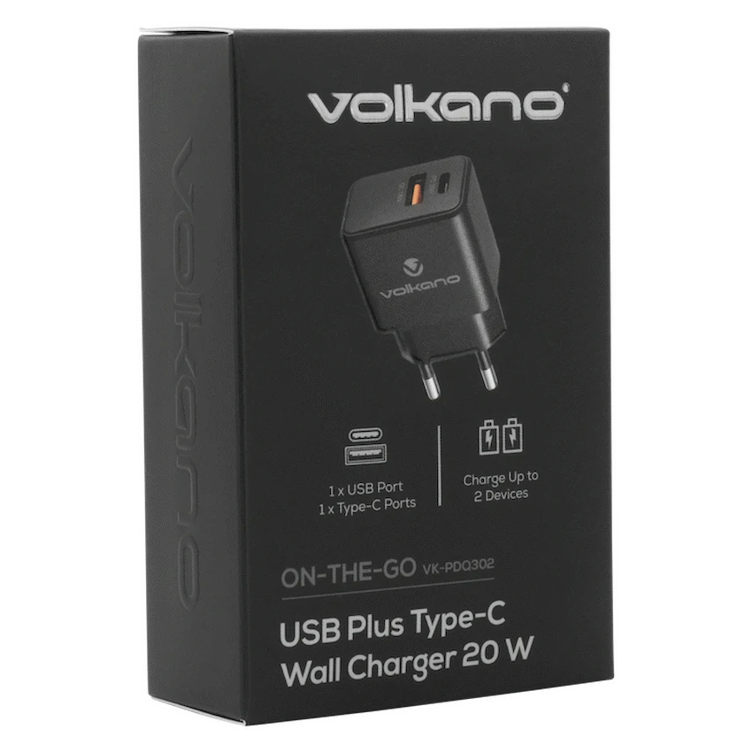 Volkano On-the-Go USB + Type-C 20w PD Wall Charger - image 2