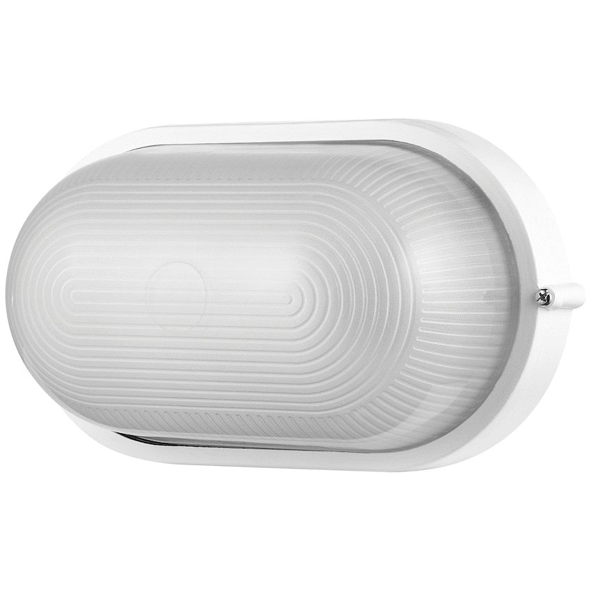 Ellies Illume Series - Large AC Oval Bulkhead - Aluminium + Glass - E27 Base -WT - image 2