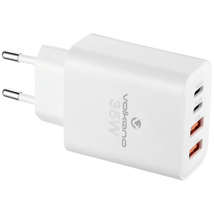 Volkano Quad Series 2x PD USB-C 2x USB-A 3a 35W Wall Charger - image 2