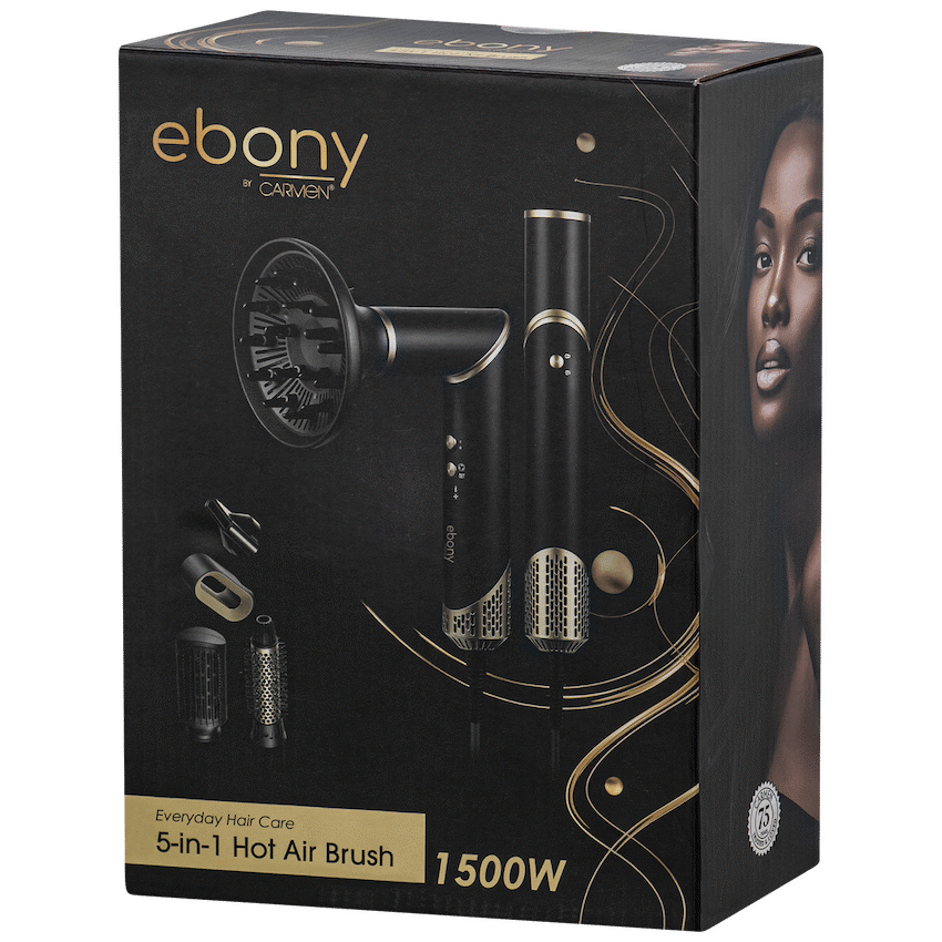 Carmen 5-in-1 Hot Air Brush - Ebony - image 2