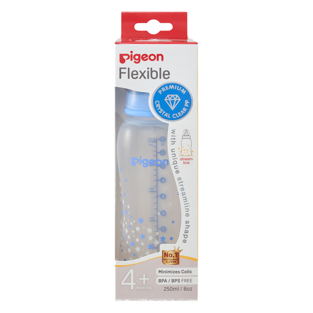 PIGEON FLEXIBLE BOTTLE STREAMLINE BLUE STAR 250ML
