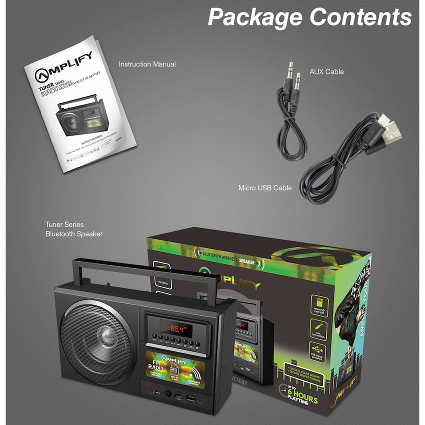 Amplify Tuner Series Bluetooth Radio - Black - image 2