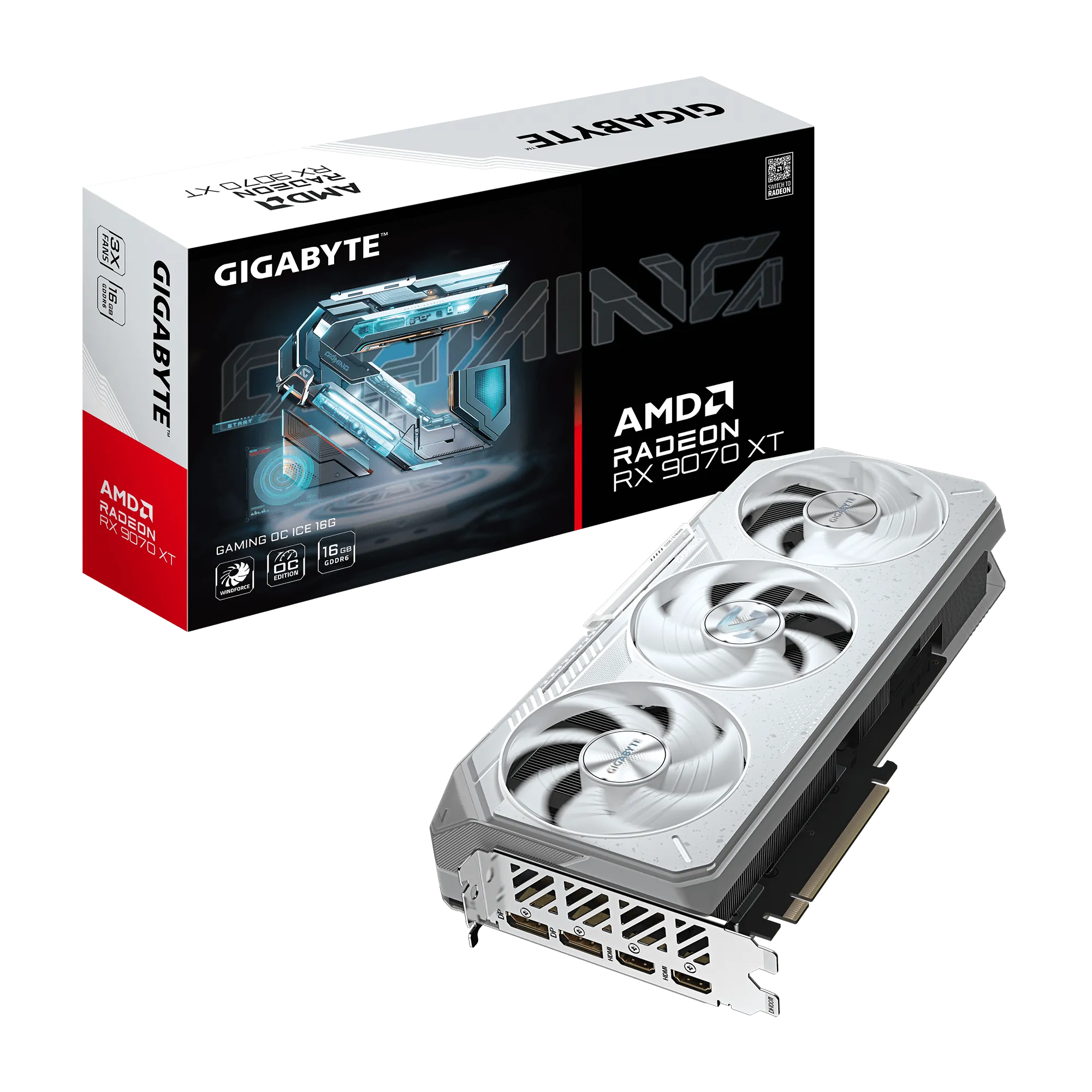 GIGABYTE AMD Radeon RX9070XT Gaming OC ICE - 16GB; 256-Bit Memory Bus; 2x HDMI; 2x DisplayPort. Min 850W PSU. - image 5