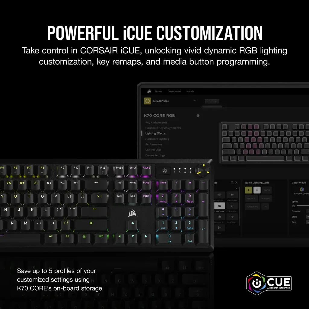 Corsair K70 CORE RGB Mechanical Gaming Keyboard - CORSAIR Red Linear Switches - image 4