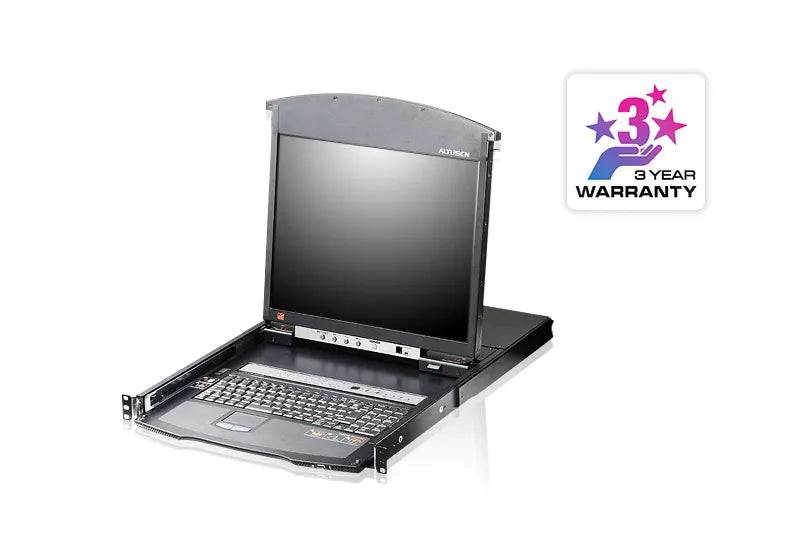 8-port 17'' Dual Rail LCD IP Cat5 KVM - D.Rail LCD KVM IP SW. W/(USKB/SPKB)/W/(US/EU) CORD - image 3