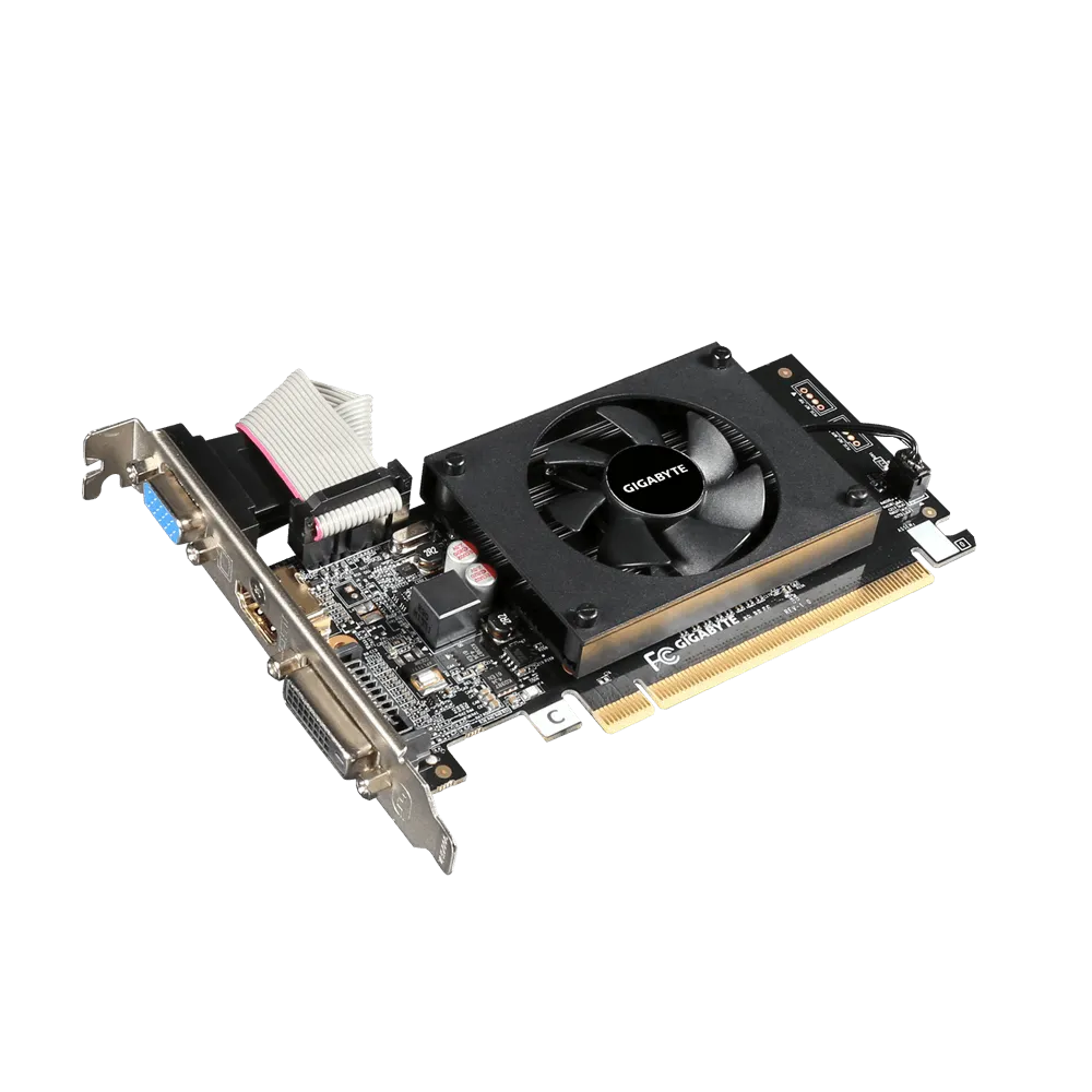 GIGABYTE Graphics nVidia GeForce® GT 710 2GB GDDR3 64Bit . 1x Dual-Link DVI-D; 1x HDMI; 1x VGA; Low Profile - image 7
