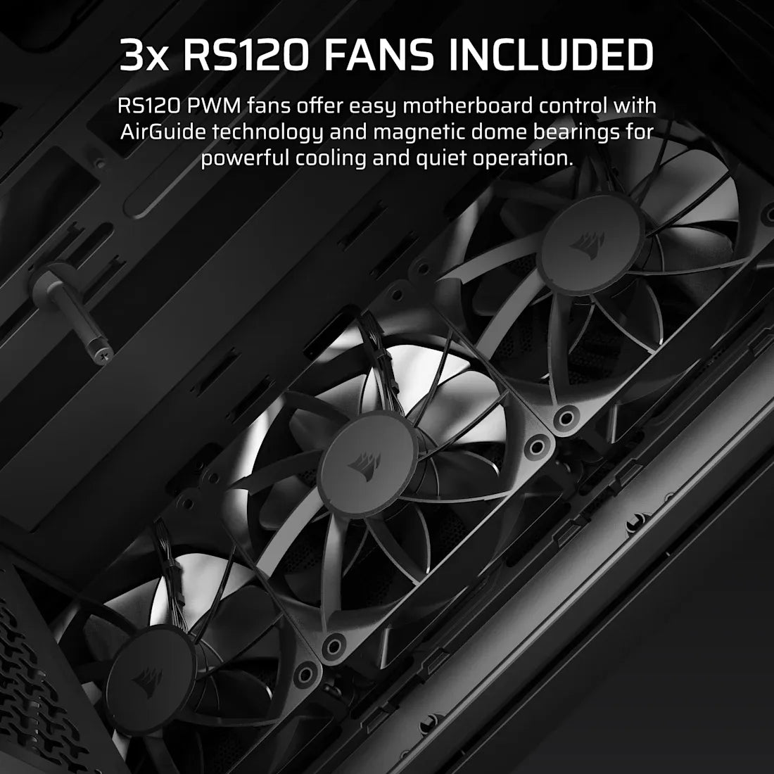 3200D RS Mid-Tower PC Case; 3x RS120 fans incl - White. - image 5