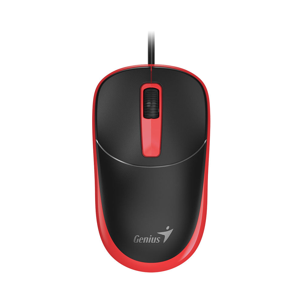 GENIUS DX-123 1.5M USB CLASSIC OPTICAL MOUSE - BLACK/RED