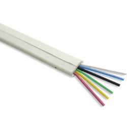 2 Pair Ivory Flat Modular Cable for RJ11 Connectors, 4 Wire